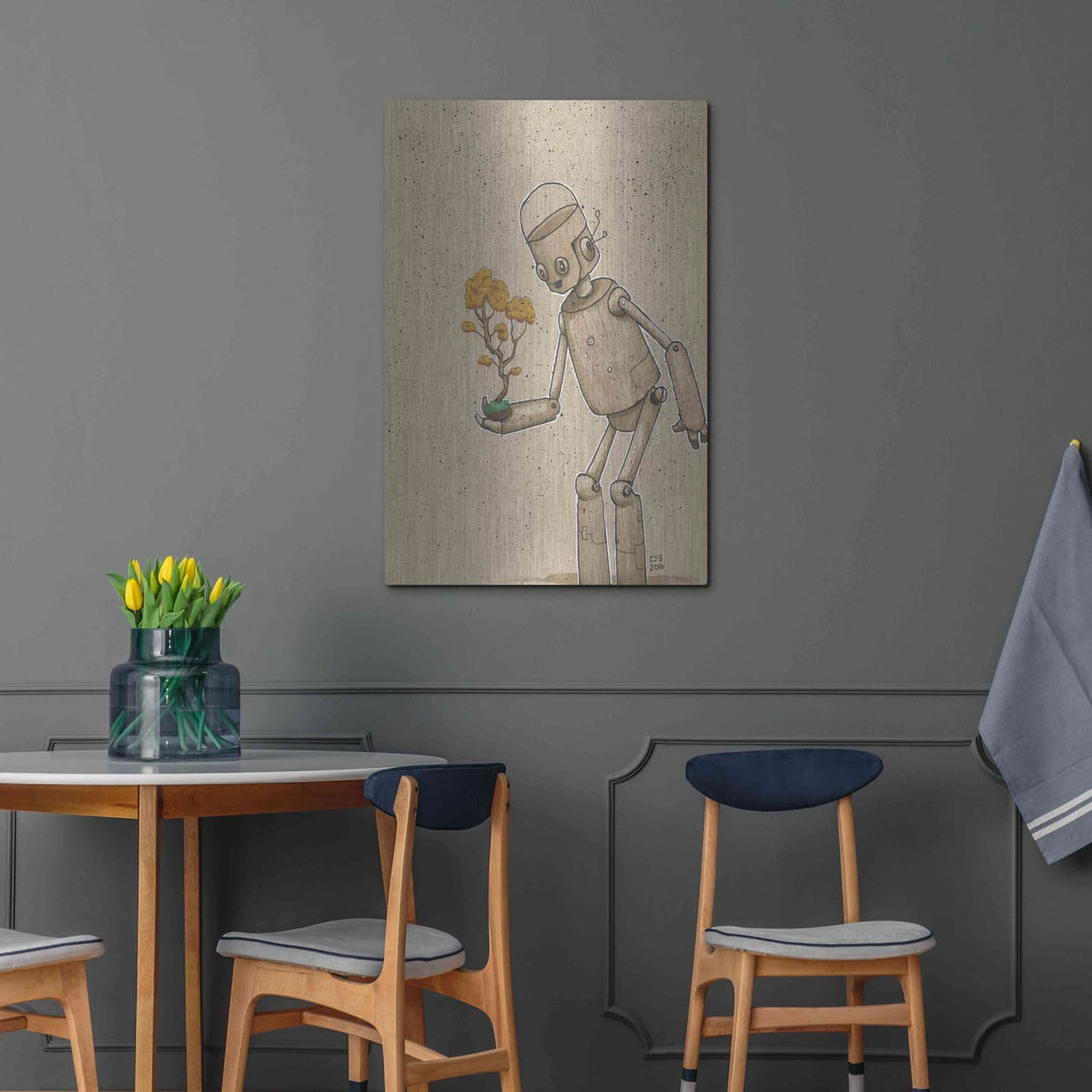 'Ink Bot Bonsai' by Craig Snodgrass – Metal Wall Art, 24x36 room view