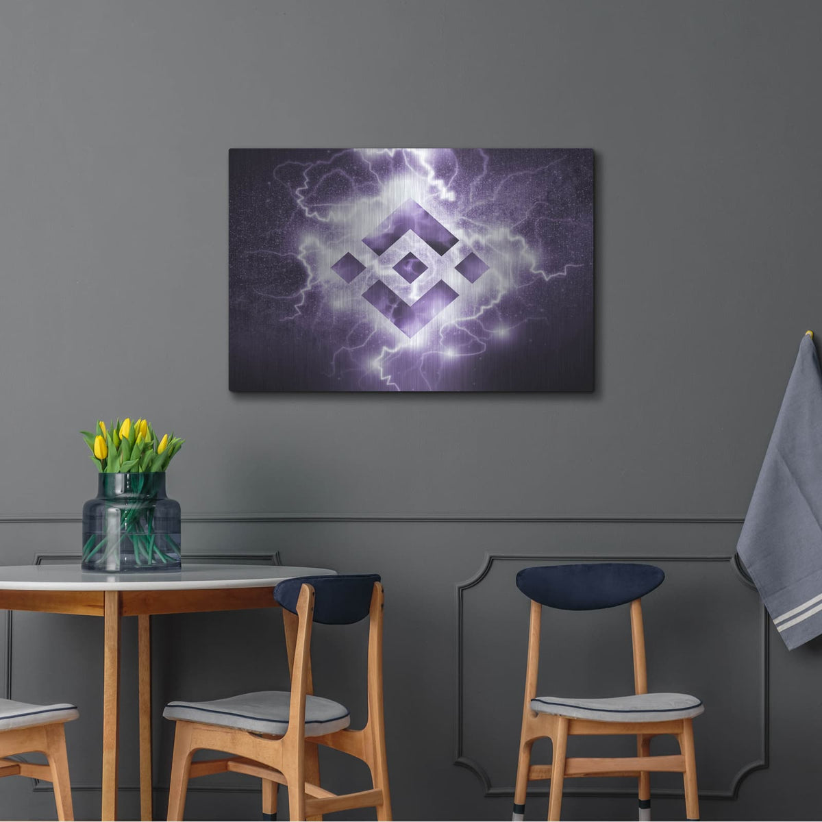 'Binance R' by Valentyn Artemenko – Metal Wall Art, 36x24 room view
