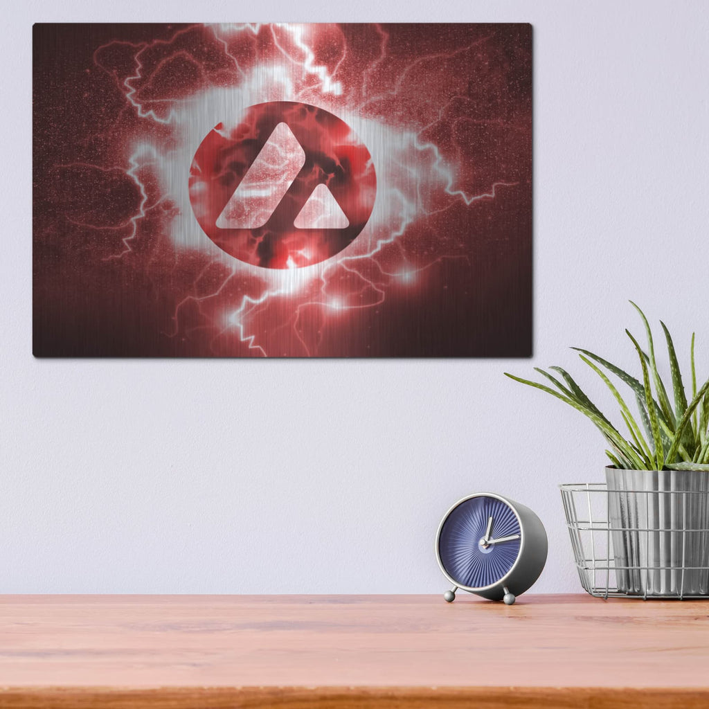 'Crypto Eclipse Avalanche Avax' by Valentyn Artemenko – Metal Wall Art, 16x12 room view