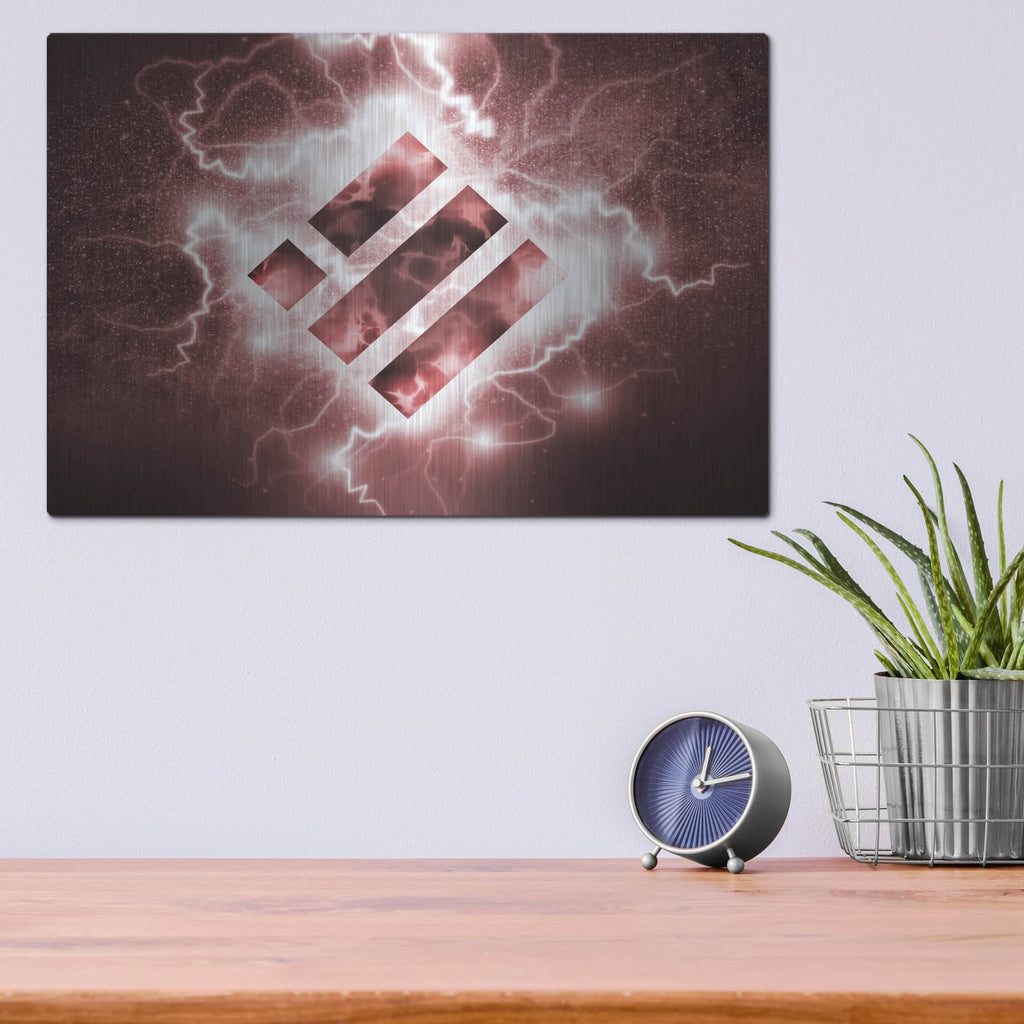 'Crypto Eclipse Binance Bnb' by Valentyn Artemenko – Metal Wall Art, 16x12 room view