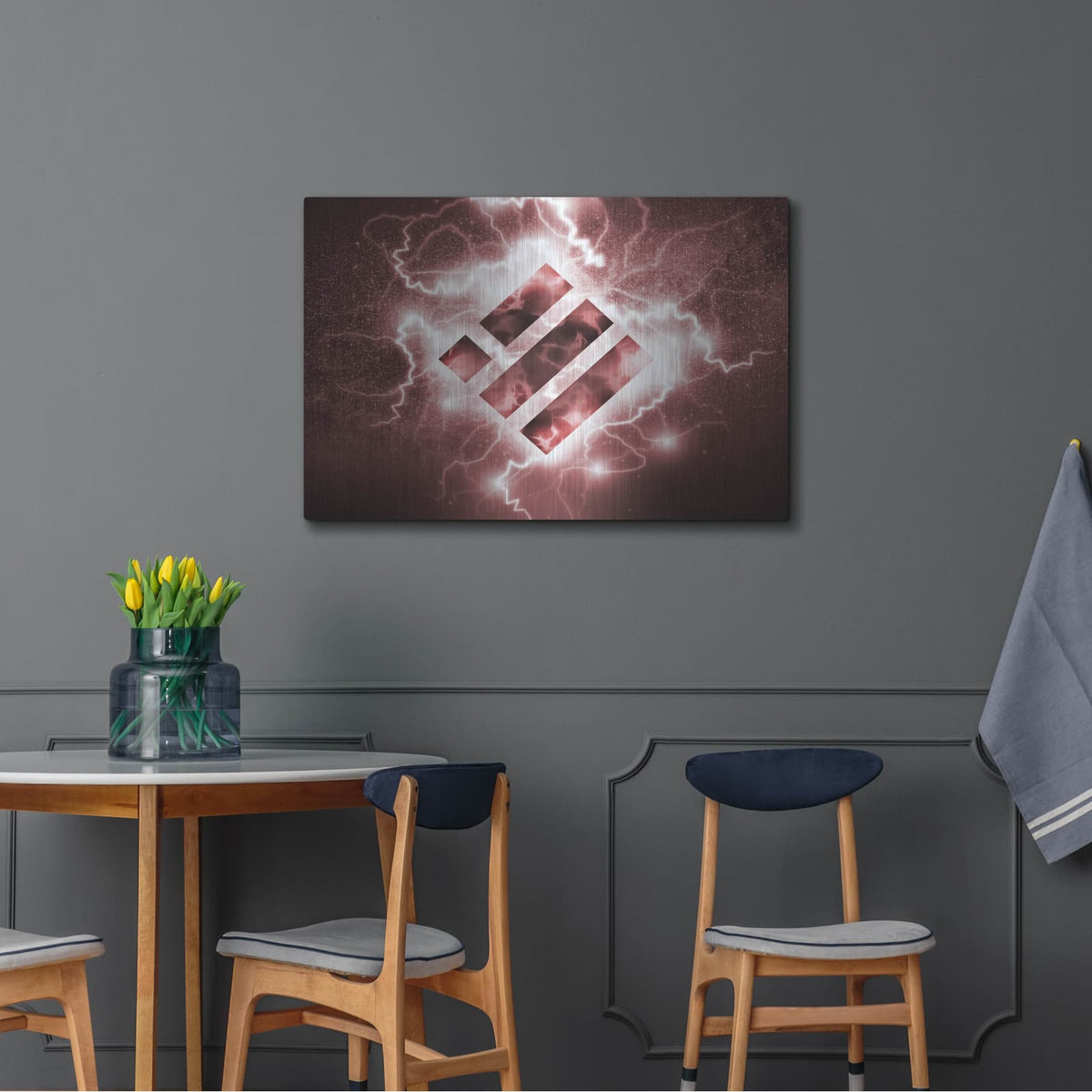 'Crypto Eclipse Binance Bnb' by Valentyn Artemenko – Metal Wall Art, 36x24 room view