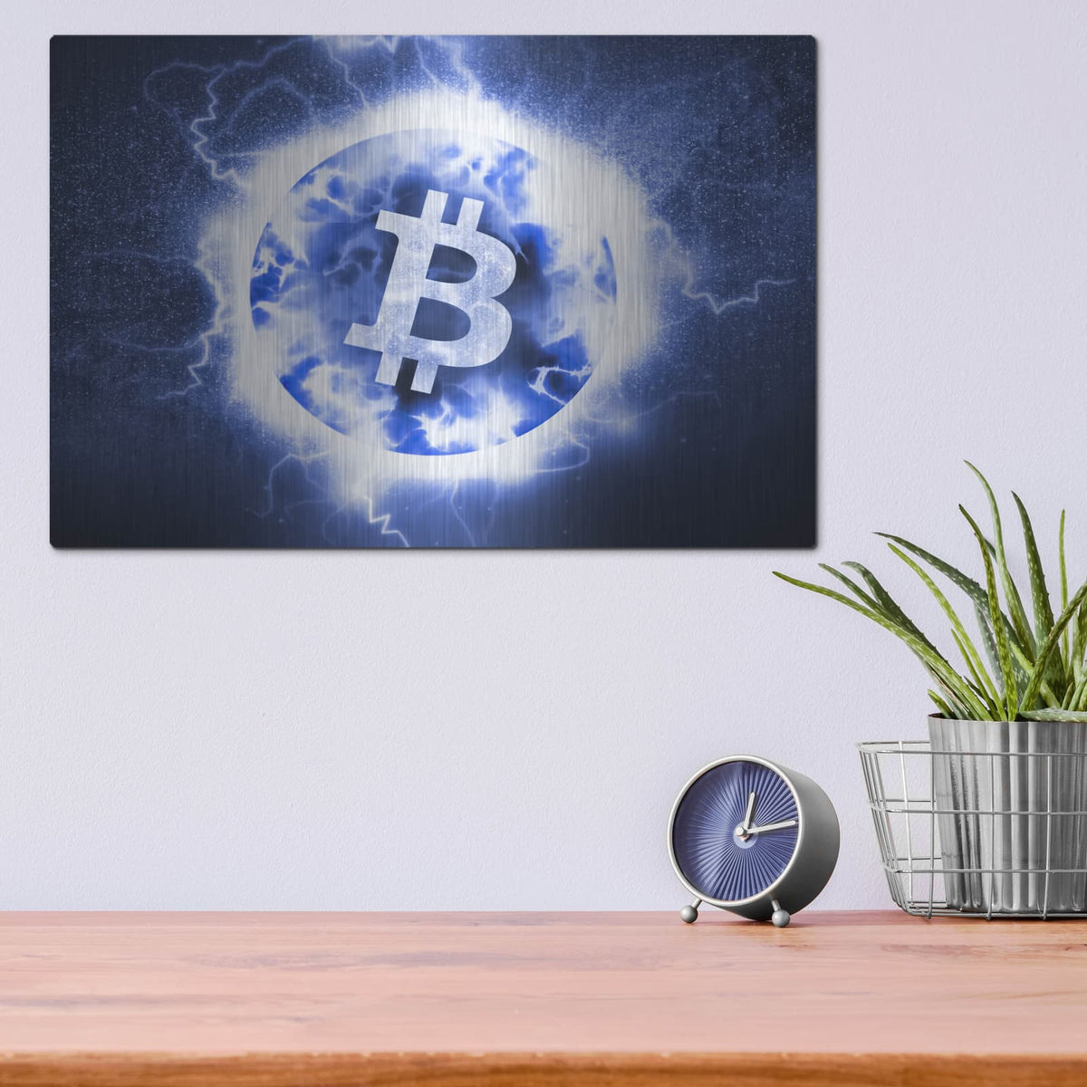 'Crypto Eclipse Bitcoin Btc' by Valentyn Artemenko – Metal Wall Art, 16x12 room view
