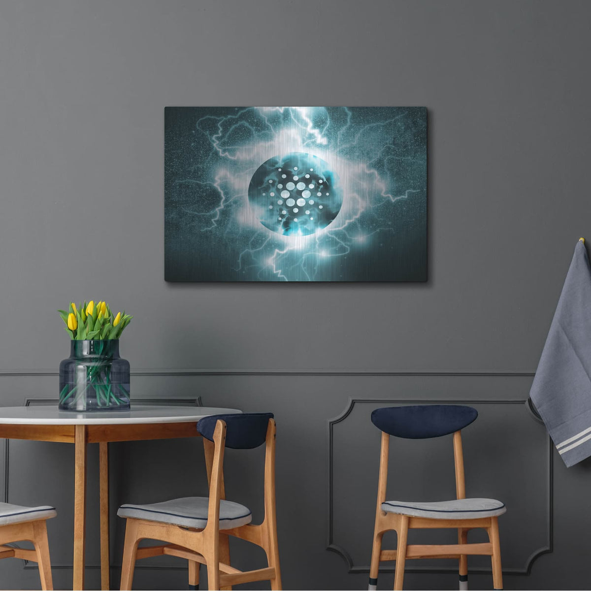 'Crypto Eclipse Cardano Ada' by Valentyn Artemenko – Metal Wall Art, 36x24 room view