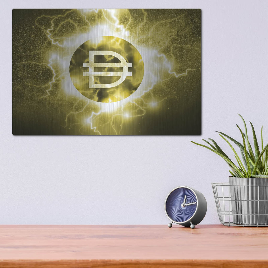 'Crypto Eclipse Dai' by Valentyn Artemenko – Metal Wall Art, 16x12 room view