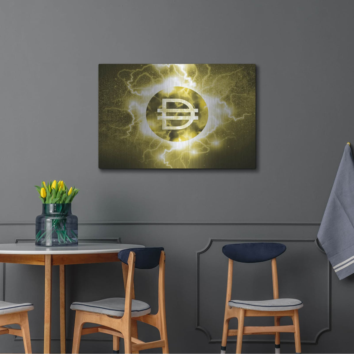 'Crypto Eclipse Dai' by Valentyn Artemenko – Metal Wall Art, 36x24 room view
