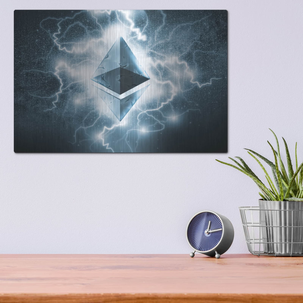 'Crypto Eclipse Ethereum Eth' by Valentyn Artemenko – Metal Wall Art, 16x12 room view