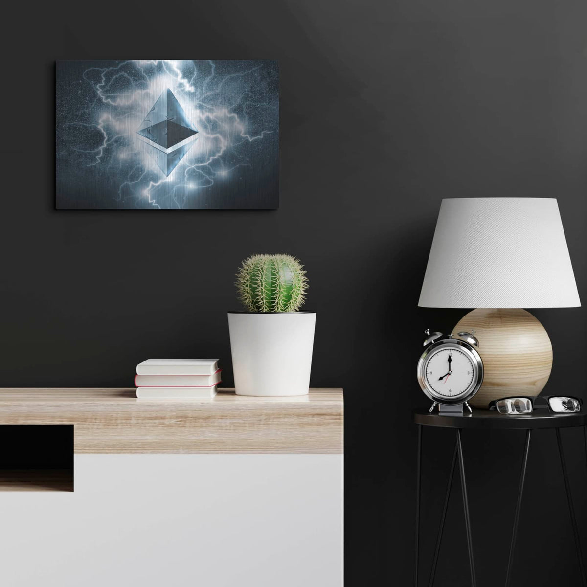 'Crypto Eclipse Ethereum Eth' by Valentyn Artemenko – Metal Wall Art, 24x16 room view