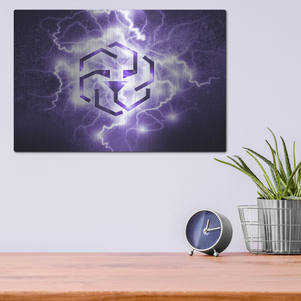 'Crypto Eclipse Leo' by Valentyn Artemenko – Metal Wall Art, 16x12 room view