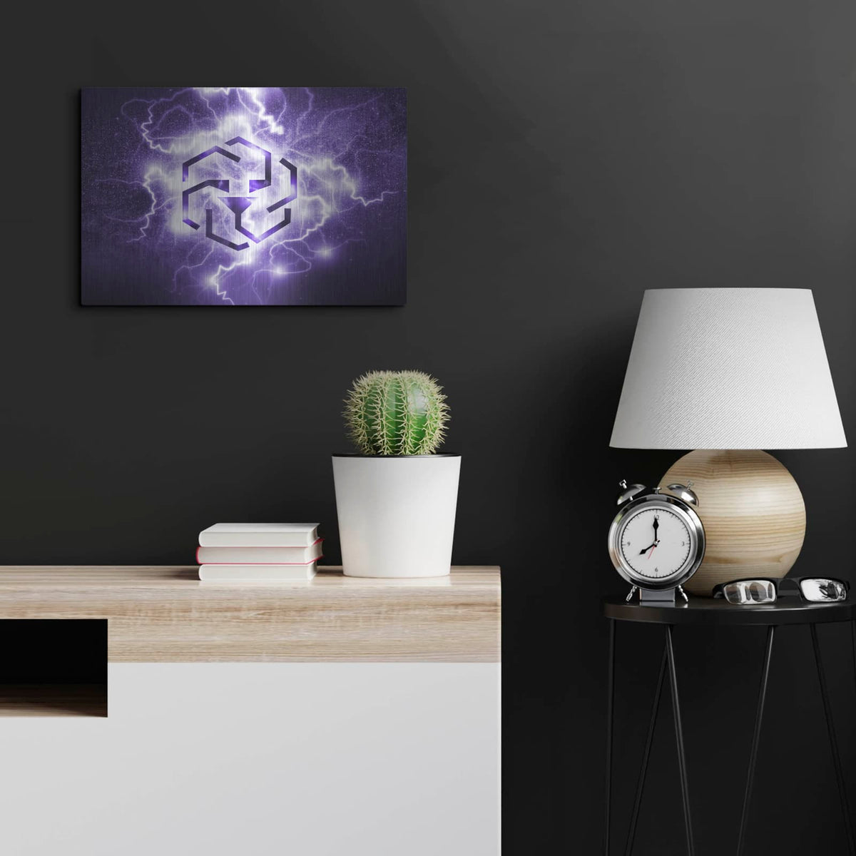 'Crypto Eclipse Leo' by Valentyn Artemenko – Metal Wall Art, 24x16 room view