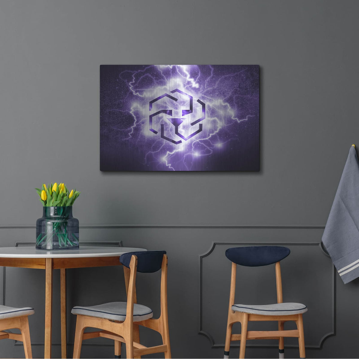 'Crypto Eclipse Leo' by Valentyn Artemenko – Metal Wall Art, 36x24 room view