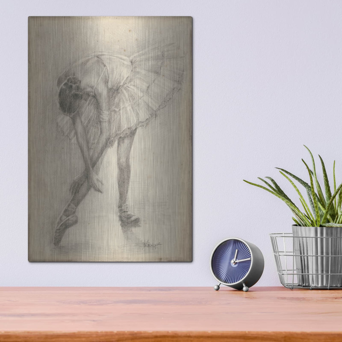 'Antique Ballerina Study II' by Ethan Harper – Metal Wall Art, 12x16 room view