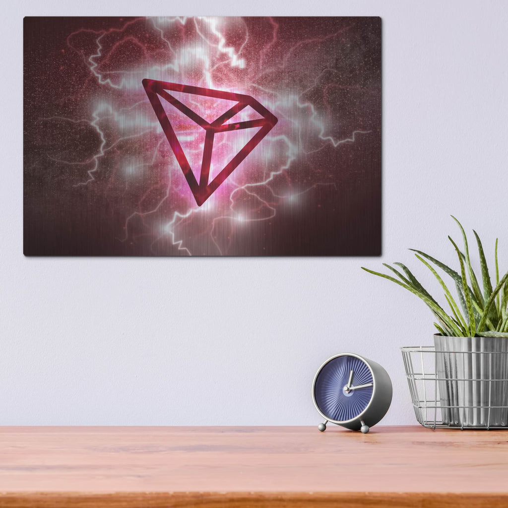 'Crypto Eclipse Tron Trx' by Valentyn Artemenko – Metal Wall Art, 16x12 room view