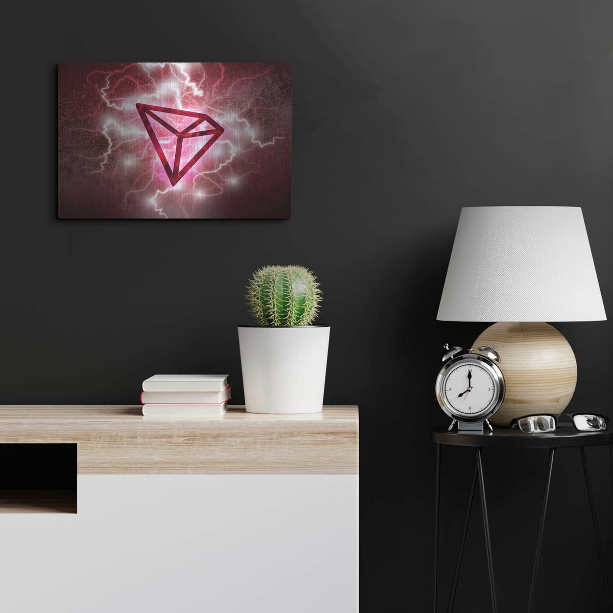 'Crypto Eclipse Tron Trx' by Valentyn Artemenko – Metal Wall Art, 24x16 room view