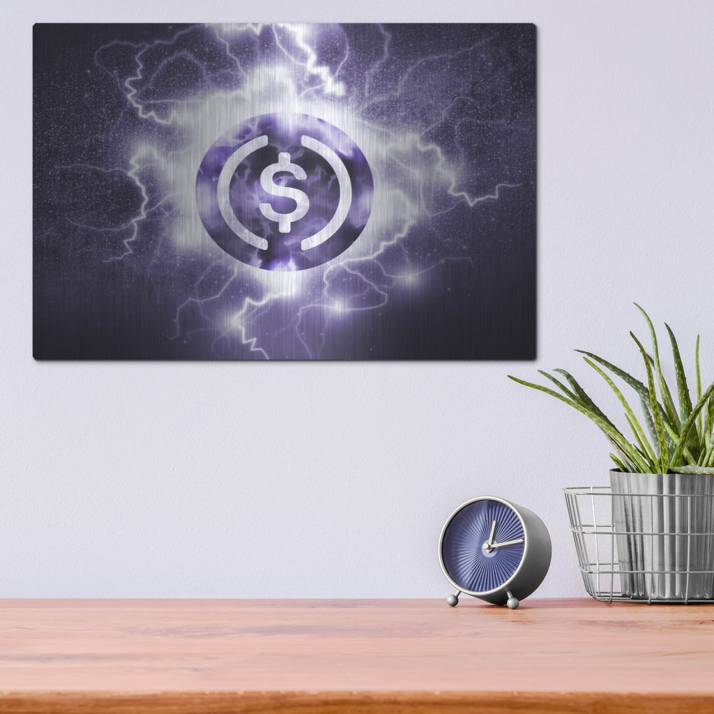 'Crypto Eclipse Usdc' by Valentyn Artemenko – Metal Wall Art, 16x12 room view