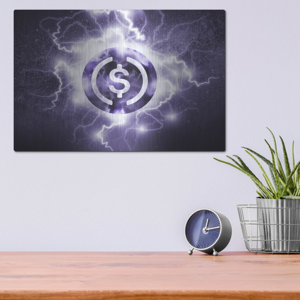 'Crypto Eclipse Usdc' by Valentyn Artemenko – Metal Wall Art, 16x12 room view