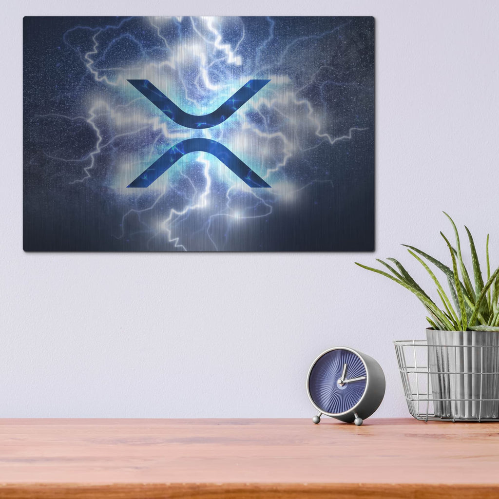 'Crypto Eclipse Xrp' by Valentyn Artemenko – Metal Wall Art, 16x12 room view