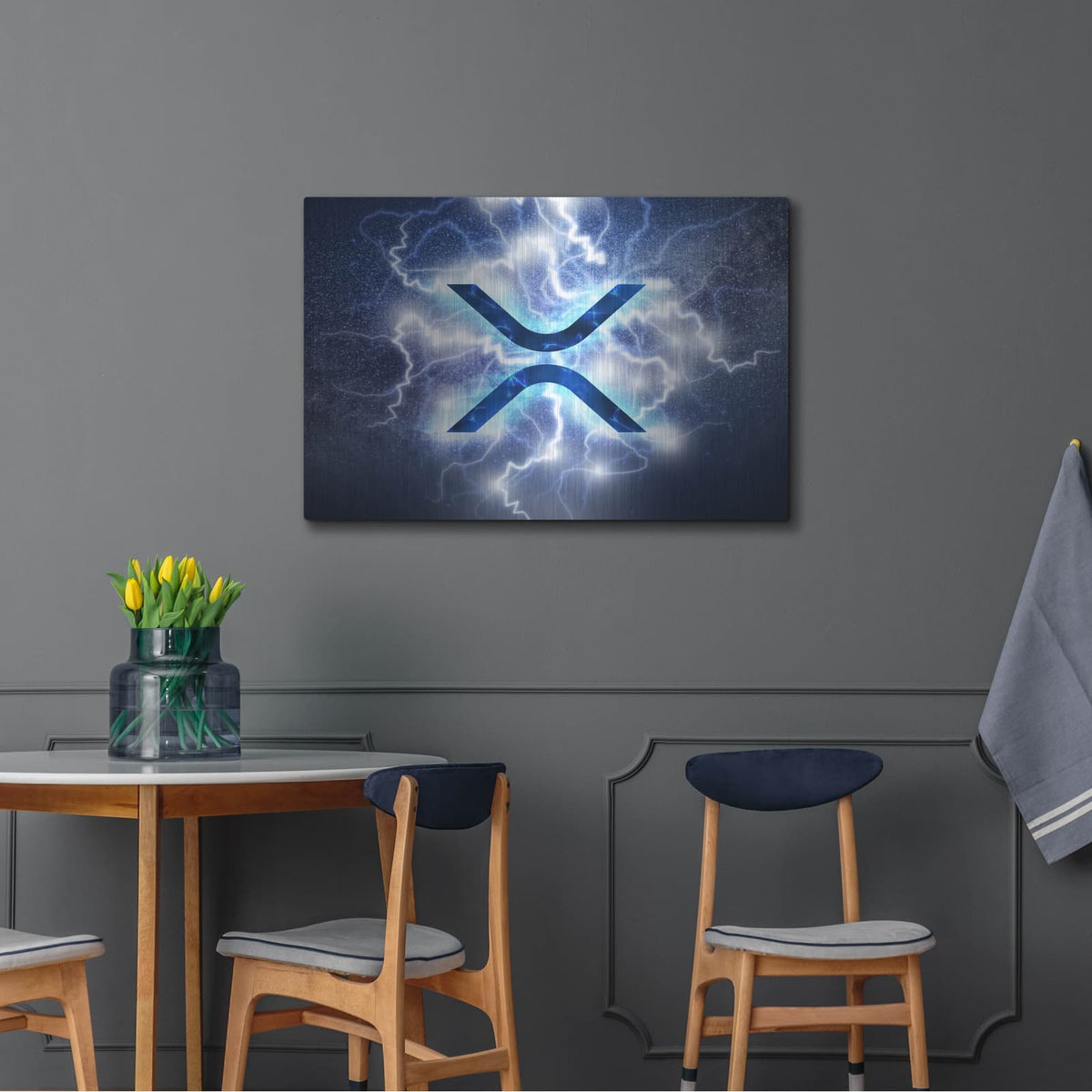 'Crypto Eclipse Xrp' by Valentyn Artemenko – Metal Wall Art, 36x24 room view