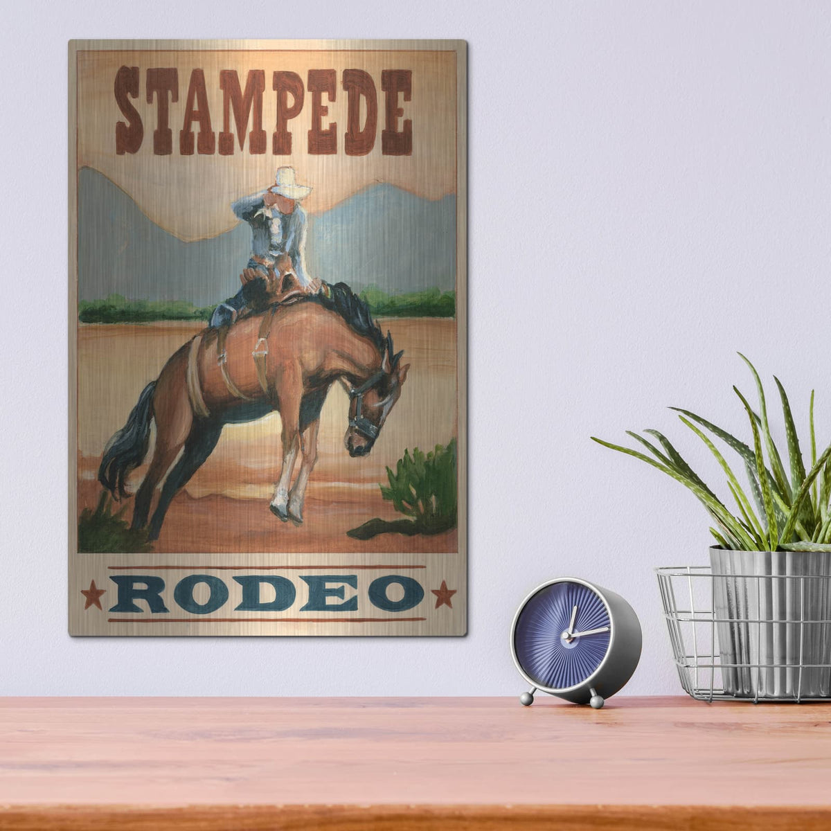 'Stampede Rodeo' by Ethan Harper – Metal Wall Art, 12x16 room view