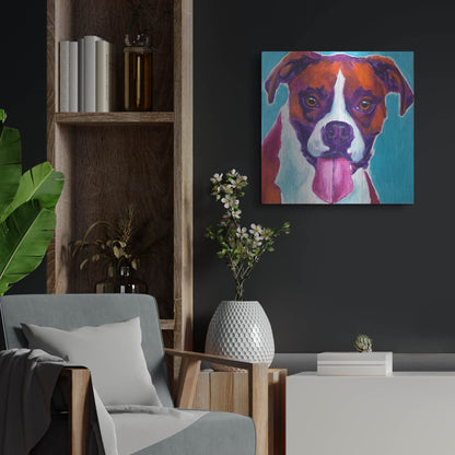 Luxe Metal Art 'Boxer - Lucy' by Dawg Painter, Metal Wall Art,24x24