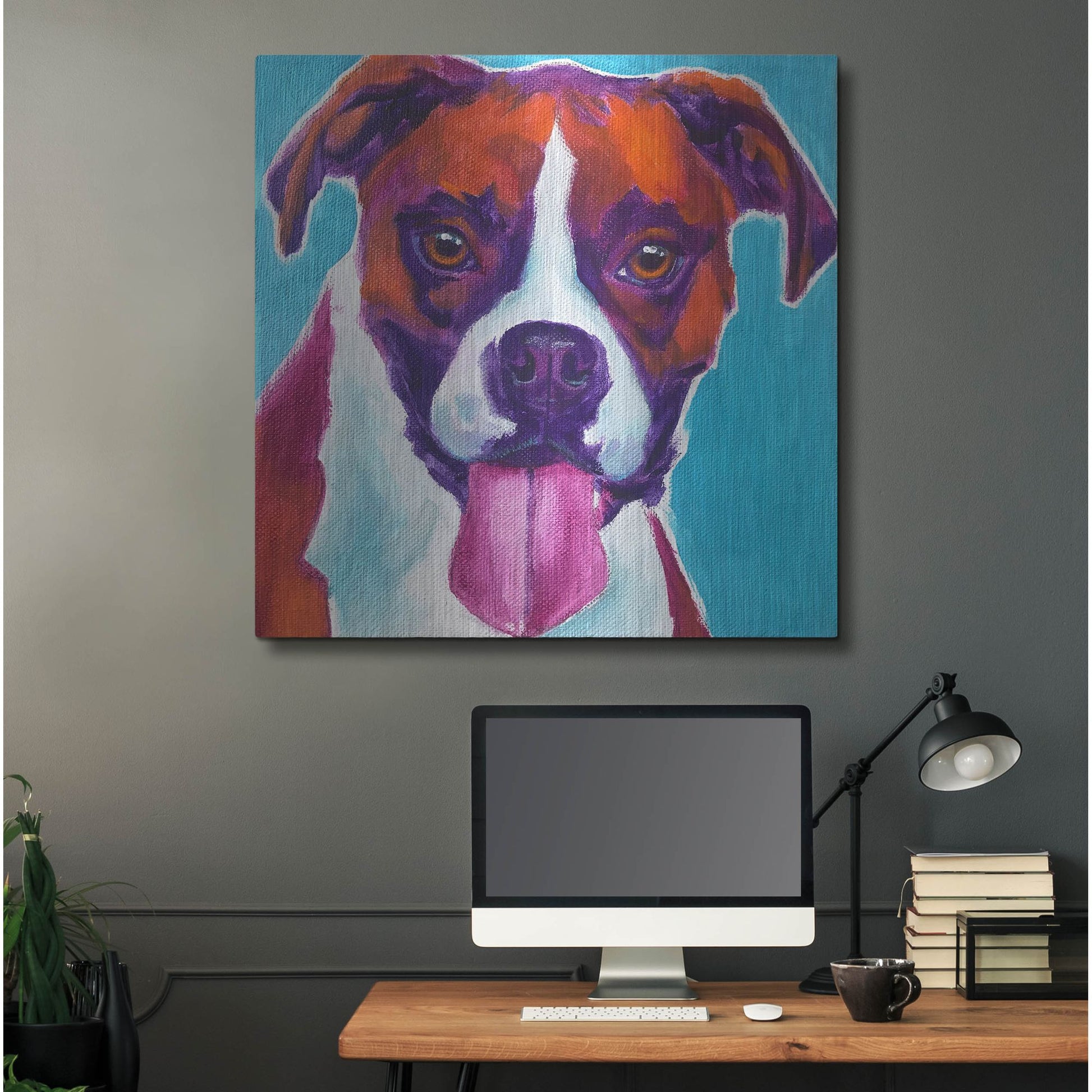 Luxe Metal Art 'Boxer - Lucy' by Dawg Painter, Metal Wall Art,36x36