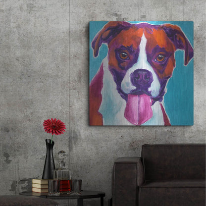 Luxe Metal Art 'Boxer - Lucy' by Dawg Painter, Metal Wall Art,36x36
