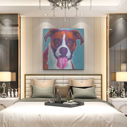 Luxe Metal Art 'Boxer - Lucy' by Dawg Painter, Metal Wall Art,36x36