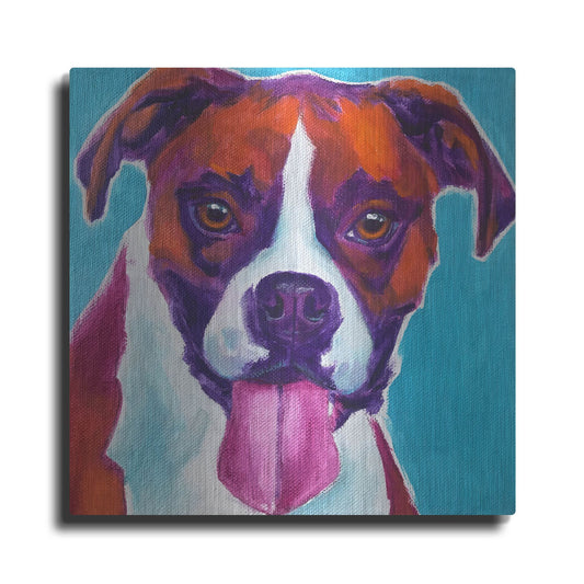 Luxe Metal Art 'Boxer - Lucy' by Dawg Painter, Metal Wall Art