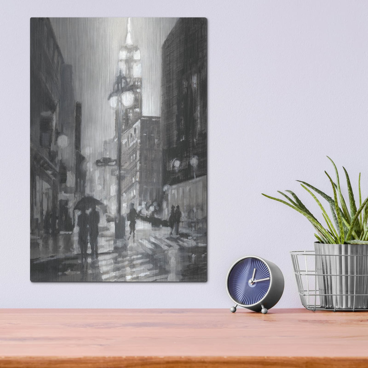'Illuminated Streets I' by Ethan Harper – Metal Wall Art, 12x16 room view