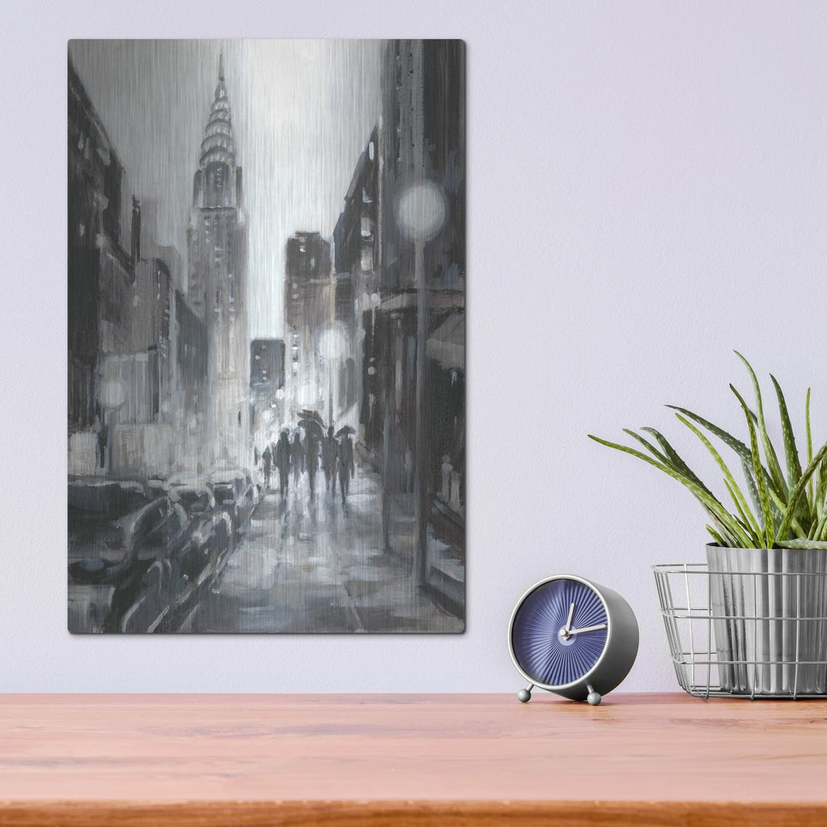 'Illuminated Streets II' by Ethan Harper – Metal Wall Art, 12x16 room view