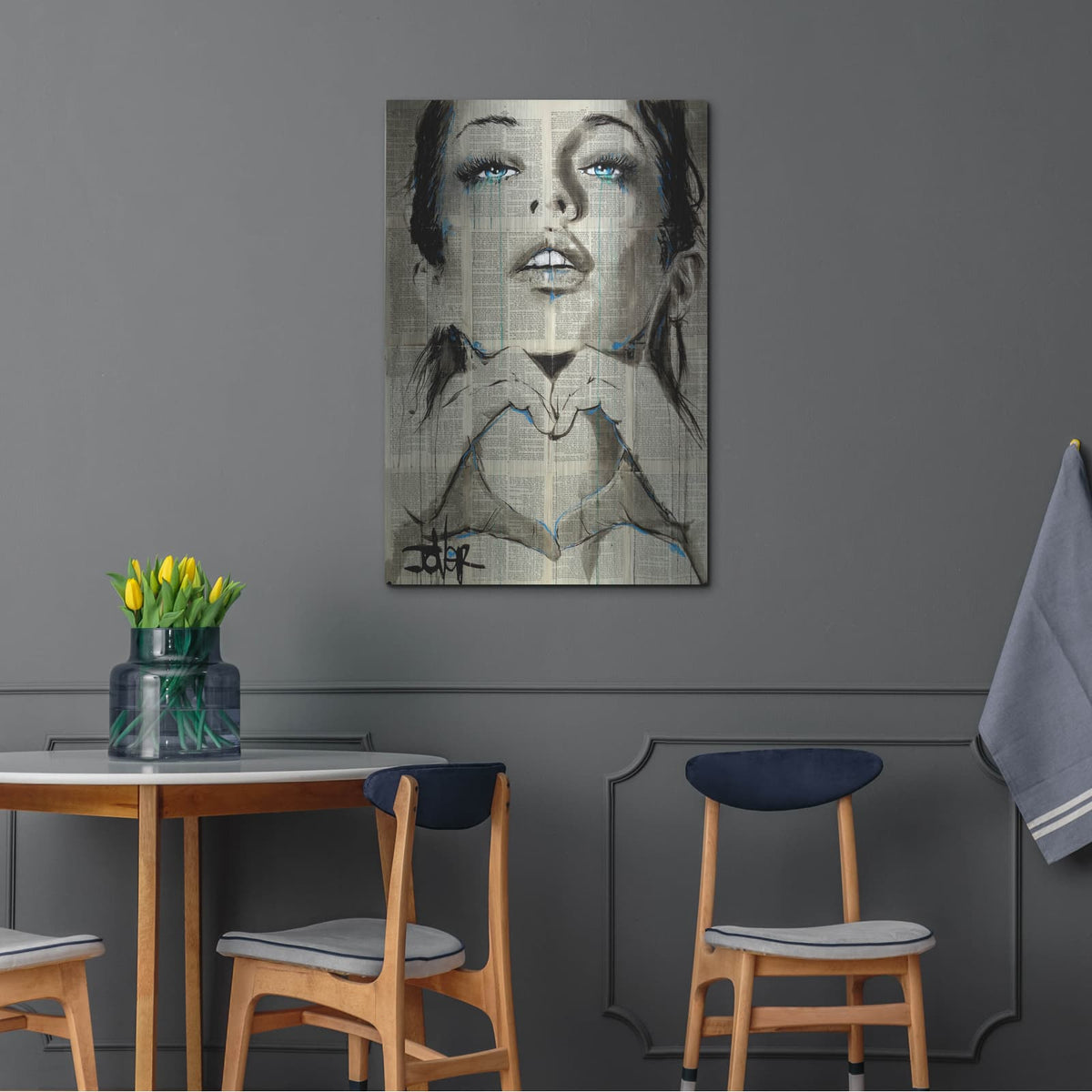 'All You Need is Love' by Loui Jover – Metal Wall Art, 24x36 room view