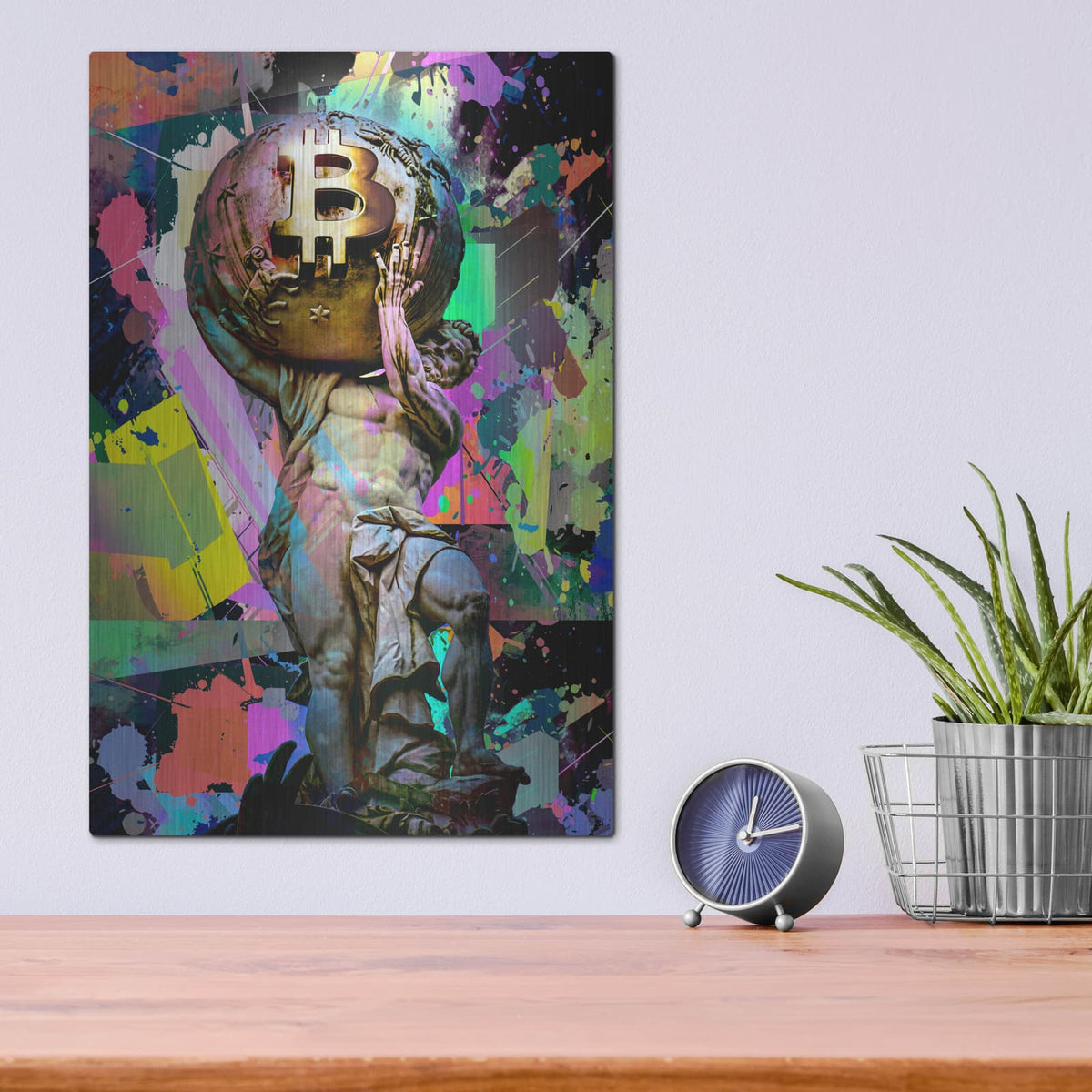 'Bitcoin Atlas' by Valentyn Artemenko – Metal Wall Art, 12x16 room view