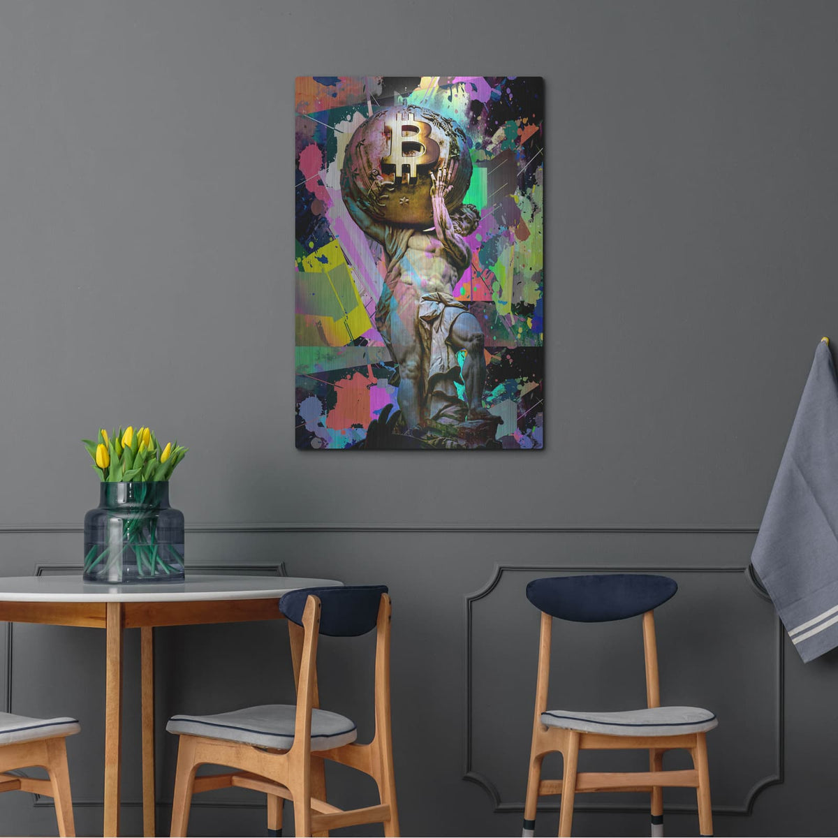'Bitcoin Atlas' by Valentyn Artemenko – Metal Wall Art, 24x36 room view