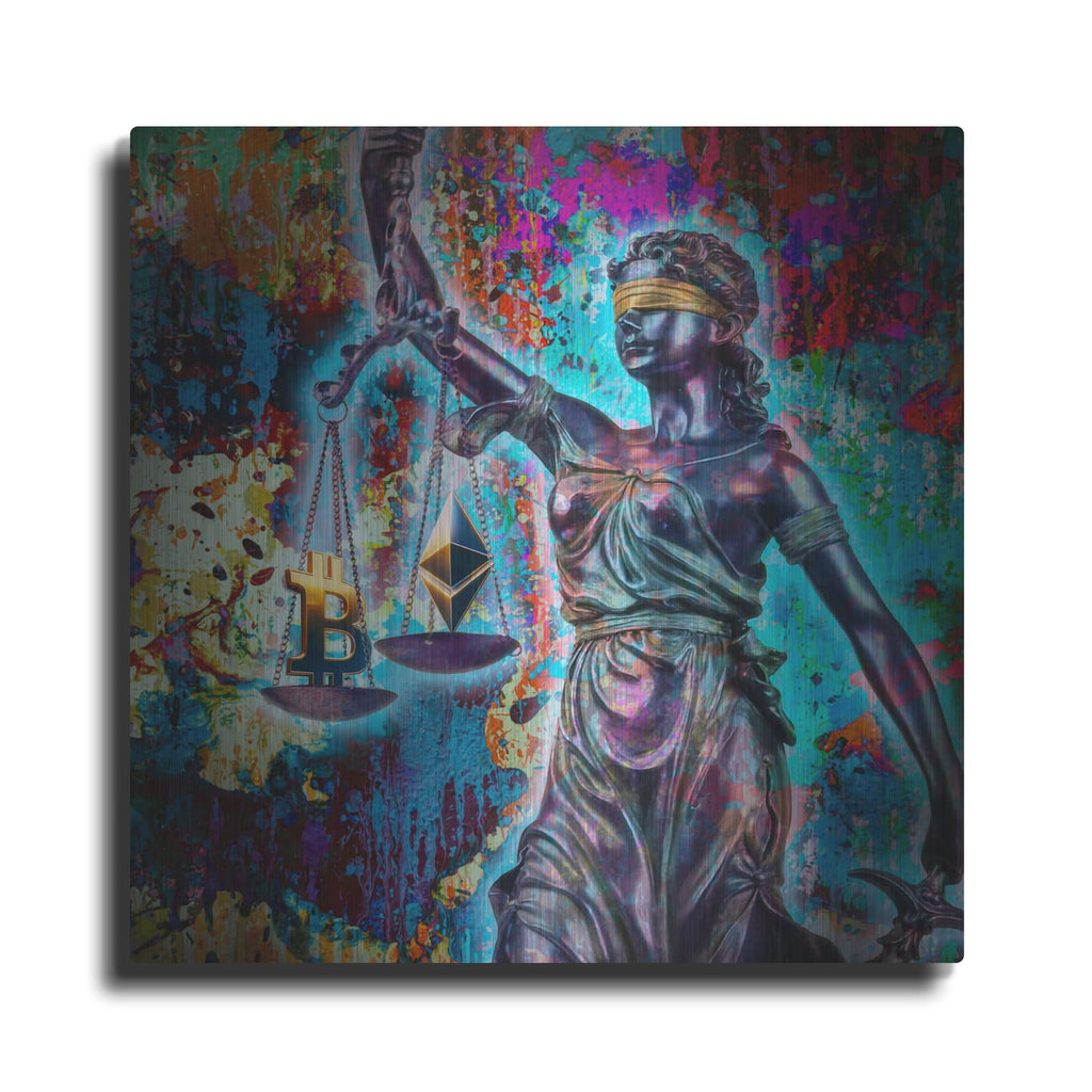 'Crypto Is Justice' by Valentyn Artemenko – Metal Wall Art
