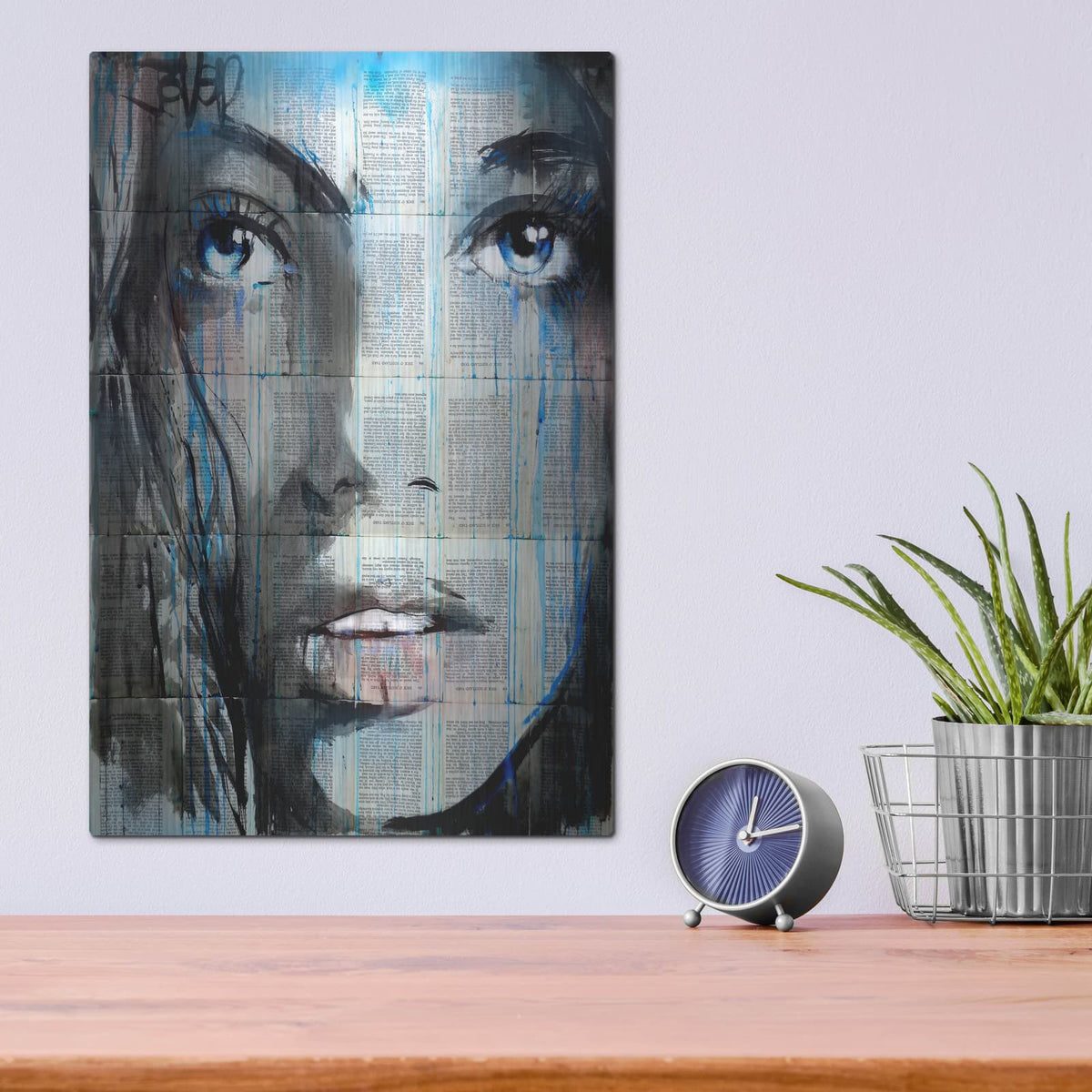 'Blue Sway' by Loui Jover – Metal Wall Art, 12x16 room view
