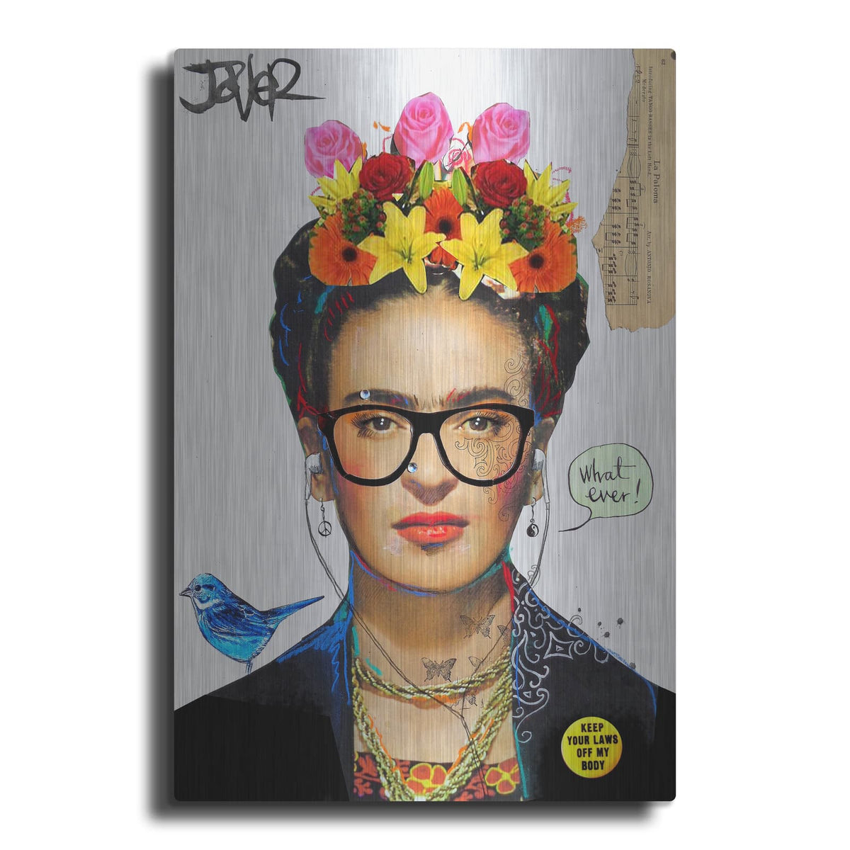 'Hipsta Frida' by Loui Jover – Metal Wall Art