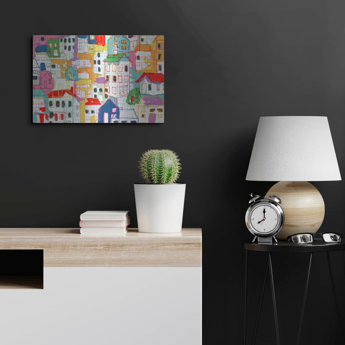 'City Life' by Linda Woods – Metal Wall Art, 24x16 room view
