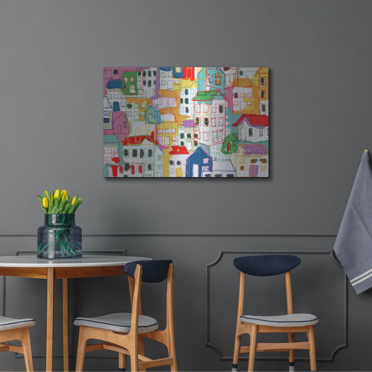 'City Life' by Linda Woods – Metal Wall Art, 36x24 room view