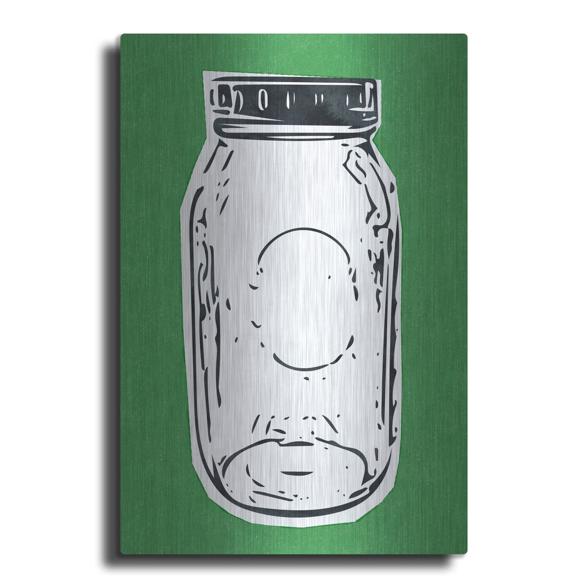 'Pop Art Mason Jar Green' by Linda Woods – Metal Wall Art