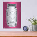 'Pop Art Mason Jar Hot Pink' by Linda Woods – Metal Wall Art, 12x16 room view