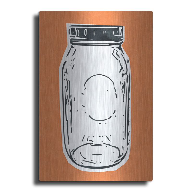 'Pop Art Mason Jar Orange' by Linda Woods – Metal Wall Art