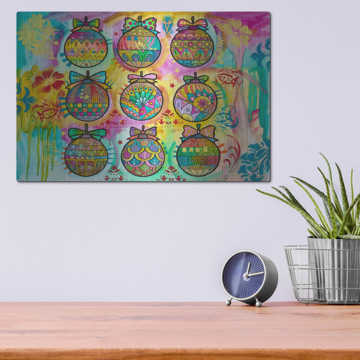 'Ornaments' by Dean Russo – Metal Wall Art, 16x12 room view