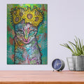 'Tabby Cat Daisies' by Dean Russo – Metal Wall Art, 12x16 room view
