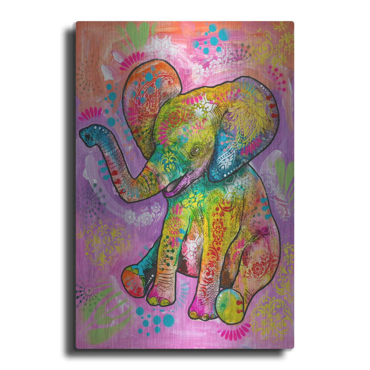 'Aminal Bebees - Elephant Sit' by Dean Russo – Metal Wall Art