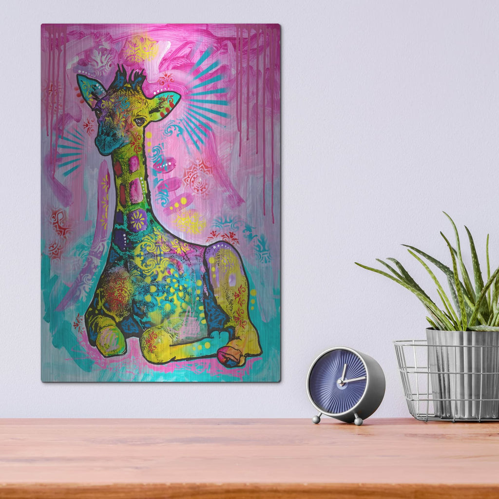 'Aminal Bebees - Giraffe Chilin' by Dean Russo – Metal Wall Art, 12x16 room view