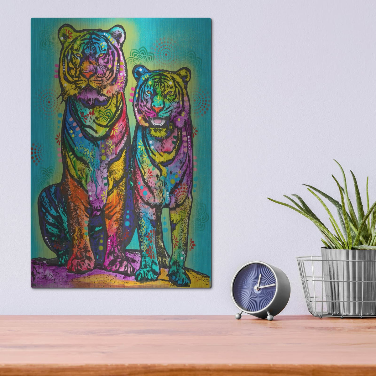 'Aminal Bebees - Los Tigres' by Dean Russo – Metal Wall Art, 12x16 room view