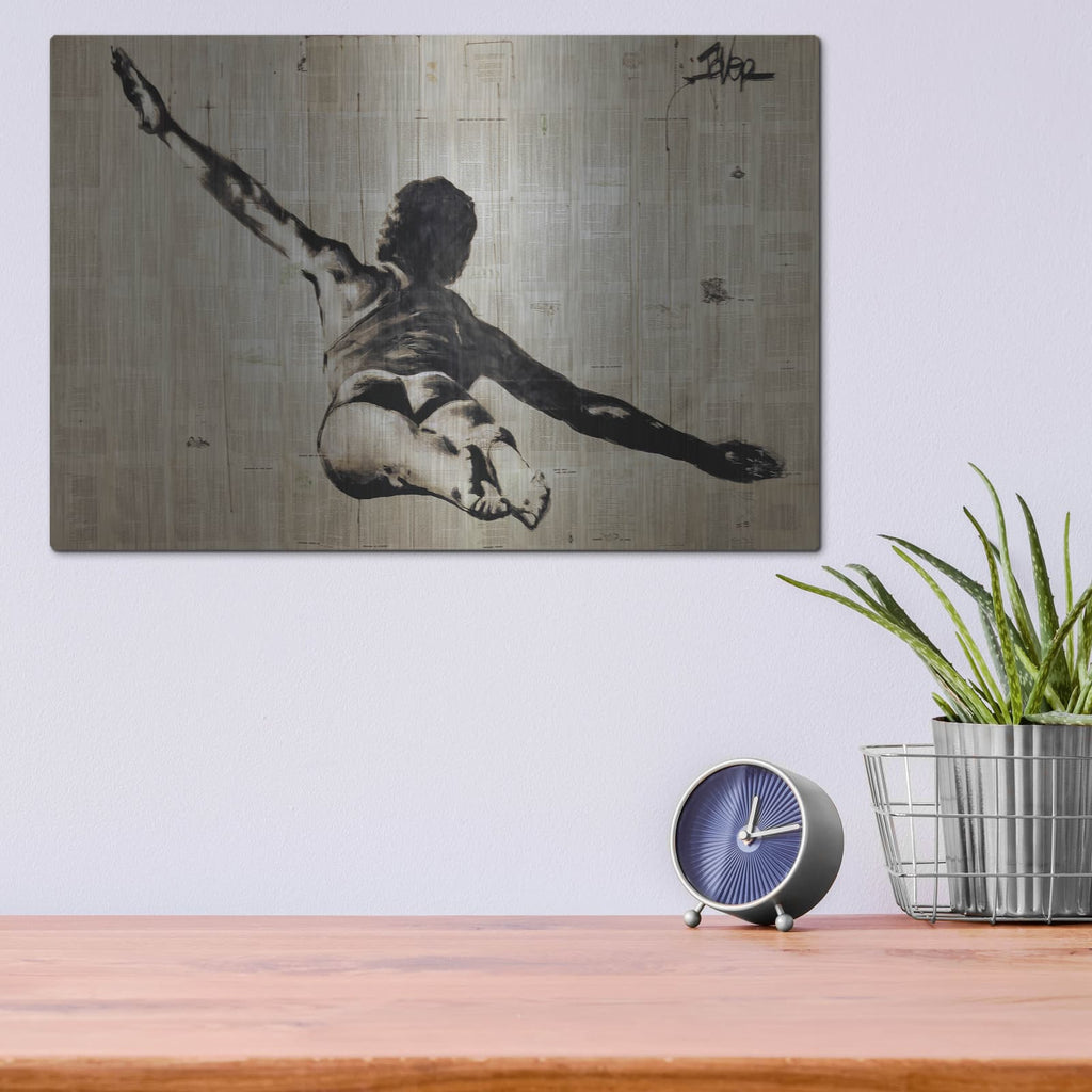 'Flying Free Man' by Loui Jover – Metal Wall Art, 16x12 room view
