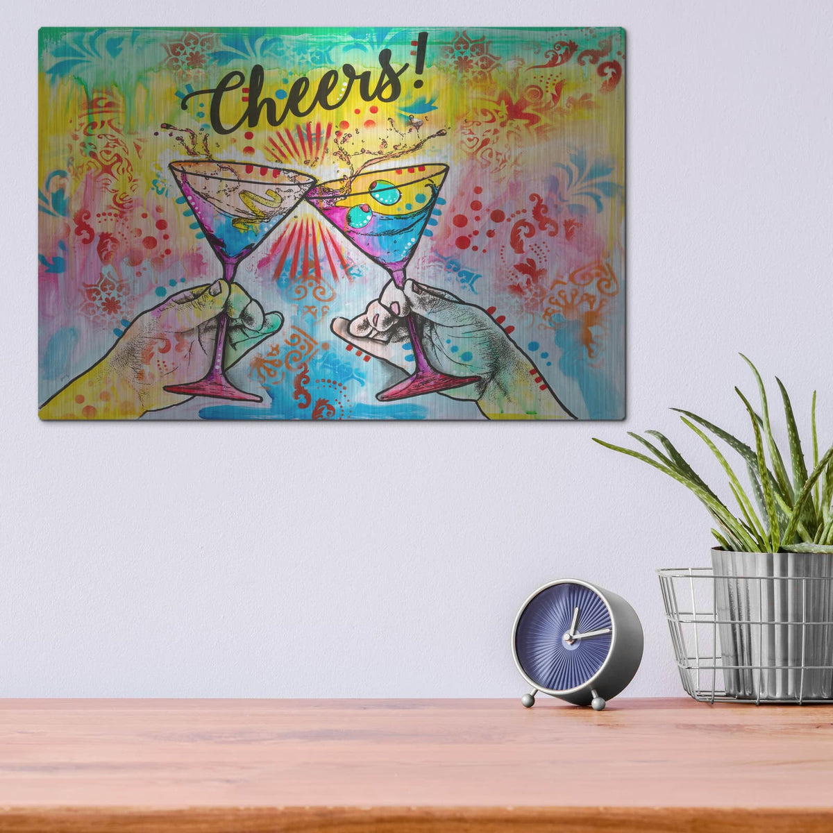 'Cheers - Martini Splash' by Dean Russo – Metal Wall Art, 16x12 room view