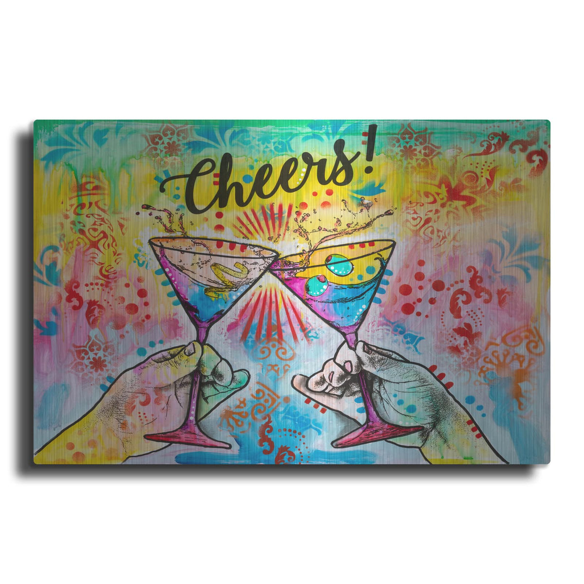 'Cheers - Martini Splash' by Dean Russo – Metal Wall Art