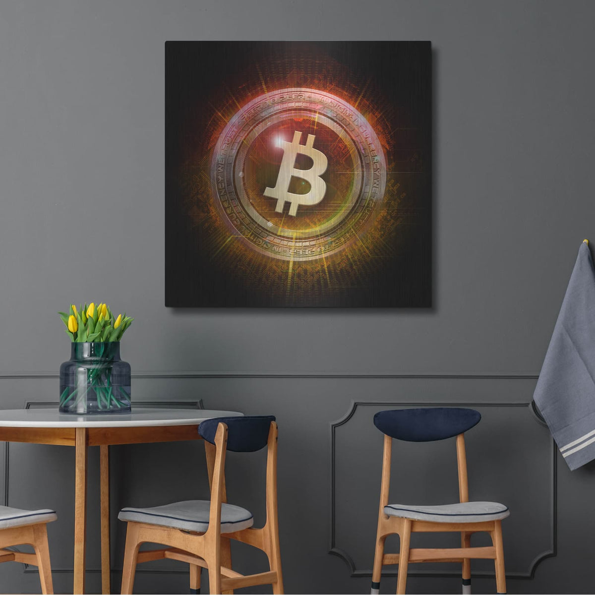 'Wagmi Bitcoin Crypto' by Valentyn Artemenko – Metal Wall Art, 36x36 room view