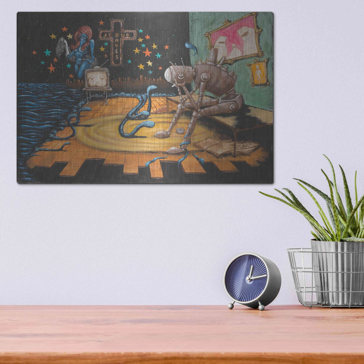 'Jesus Saves' by Craig Snodgrass – Metal Wall Art, 16x12 room view